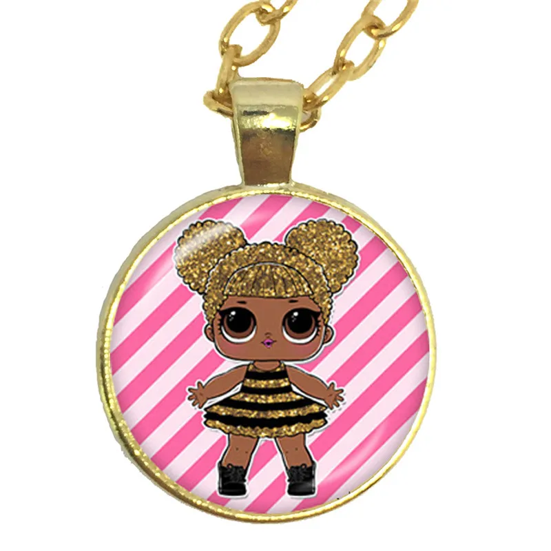 

Classic Colorful Cartoon Art Picture Necklace 25mm Round Glass Cabochon Pendant Necklace Best Gift For Friends