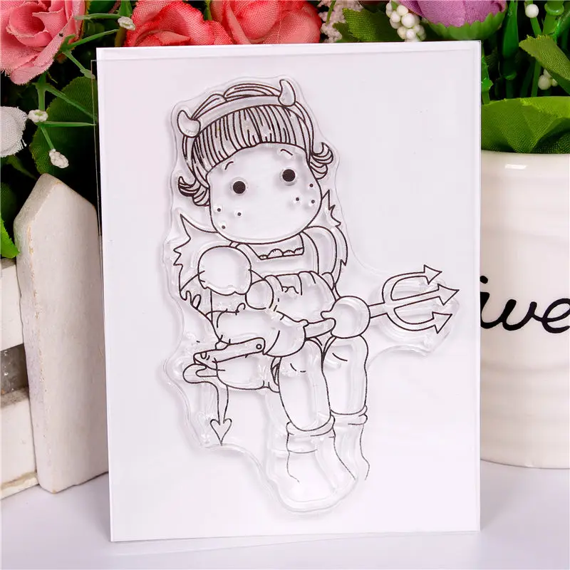 

Yulan fairy girl Stamp And metal die for Scrapbooking Transparent Silicone Rubber DIY Photo Album Decor