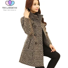 Шерстяное пальто, женское, средней длины, утолщенное, для женщин среднего возраста, зимнее, большое, теплое,, зимнее, гусиная лапка, тонкое, шерстяное пальто G0393