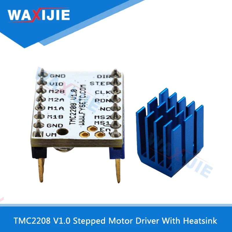 

TMC2208 V1.0 Stepstick Stepping Motor Mute Driver With Heatsink Power Tube Driver Current 1.2A Peak Current 2A Replace TMC2100