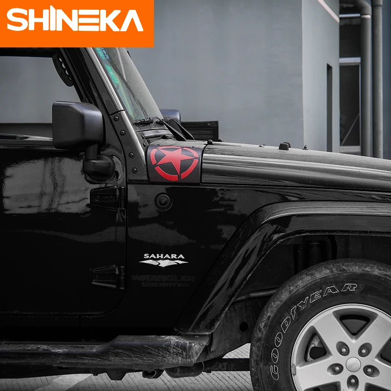 SHINEKA автомобильный стикер для Jeep Wrangler JK 2007- ABS Star авто вытяжки угол обёрточная Крышка для Jeep JK Wrangler аксессуары