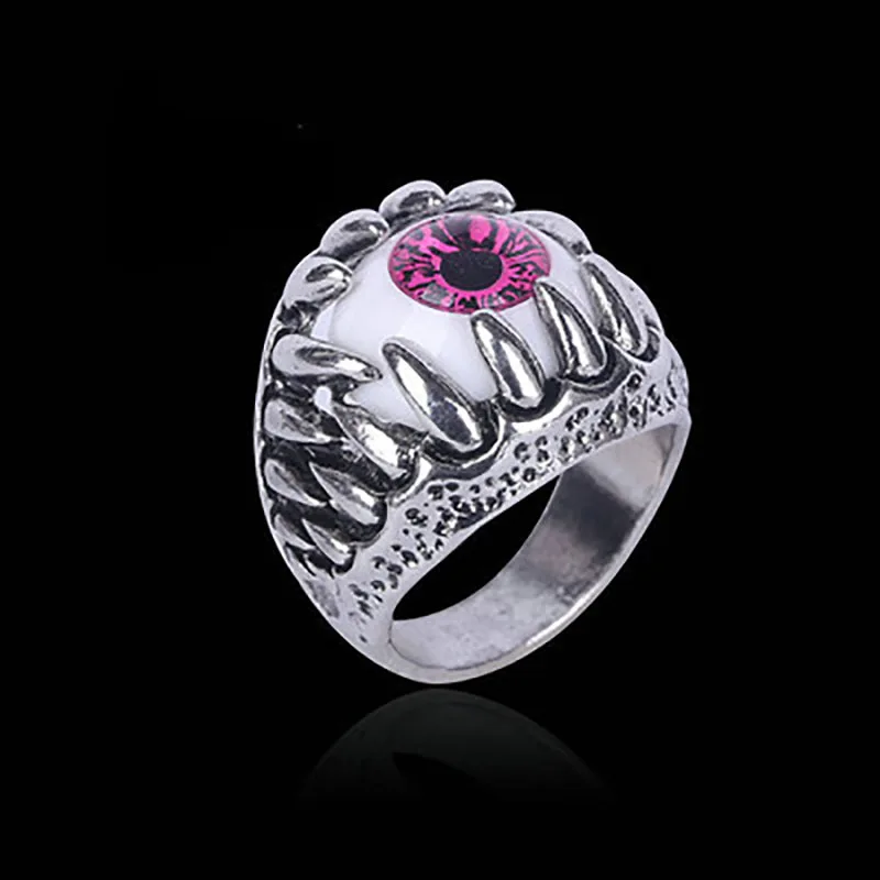 

Brain Bone Eye Stainless Steel Ring Titanium Steel Fashion Trend Personality Creative Geometric Retro Precious Stone Ring