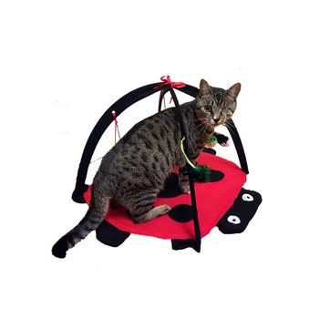

Pet Cat Bed Play Tent Toys Mobile Activity Playing Pad Blanket House Furniture With Ball