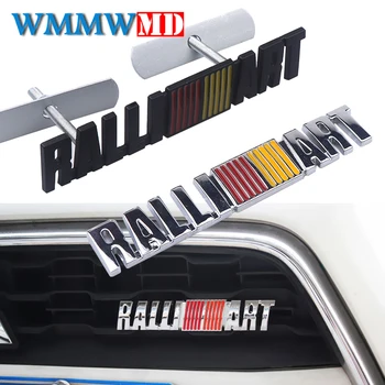 

3D Metal Ralliart Front Grill Emblem Grille Badge Decal For Mitsubishi ralliart Lancer 9 10 Asx Outlander 3 Pajero Car Styling