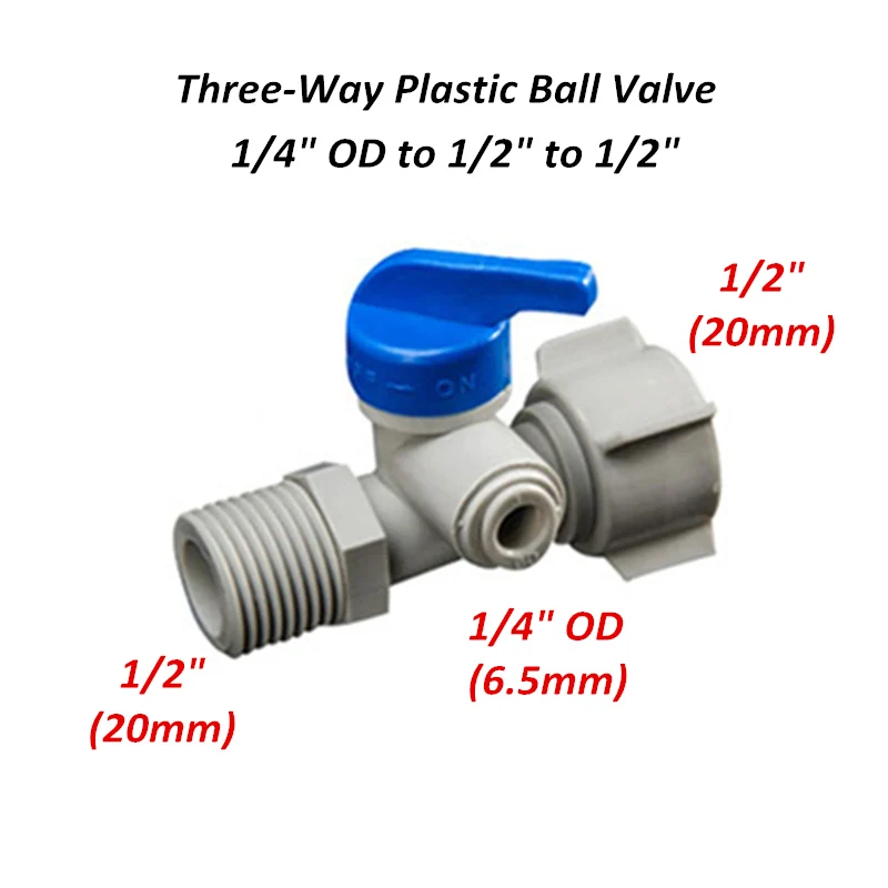 RO фильтр-смеситель для воды адаптер Впускной металлический латунный шаровой клапан переключатель 1/" 3/8" OD трубка до 1/" RO водопроводный вентиль