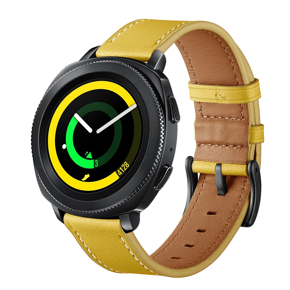 Ремешок из натуральной кожи для samsung galaxy watch active/42 мм sport gear S2 classic 20 мм ремешок для часов Смарт-часы браслет SM-R500