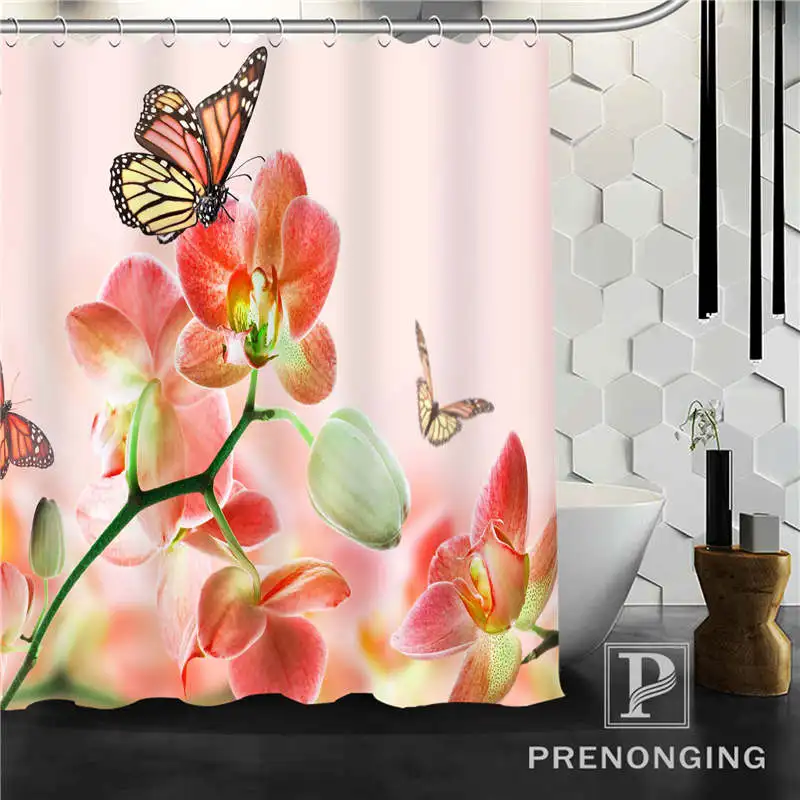 Shower curtain Персонализированные пользовательские бабочка камень Цветочная душевая занавеска Home Decor купальные шторы ткань Водонепроницаемый полиэстер S171218-01 - Цвет: Shower curtain