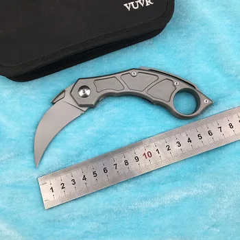 

LEMIFSHEQM claw ball folder folding knife M390 blade titanium alloy hanlde karambit hunting knife outdoor fruit knife EDC tool