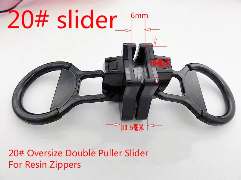NEW 20 2pcs oversize big zipper head slider for resin zipper black color zipper head for sewing