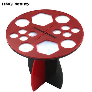 

HMQ New 14 Hole Makeup Brush Holder Rack Cosmetic Makeup Brush Drying Stand Organizer Round Shape Brush Cosmetic Storage Shelf