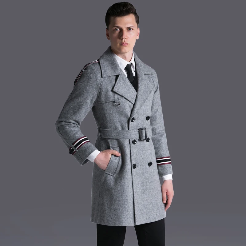 

Wool Coat Male Tide New Winter Casual Double Breasted Adjustable Waist fashion high quality men plus size SMLXL2XL3XL4XL5XL6XL