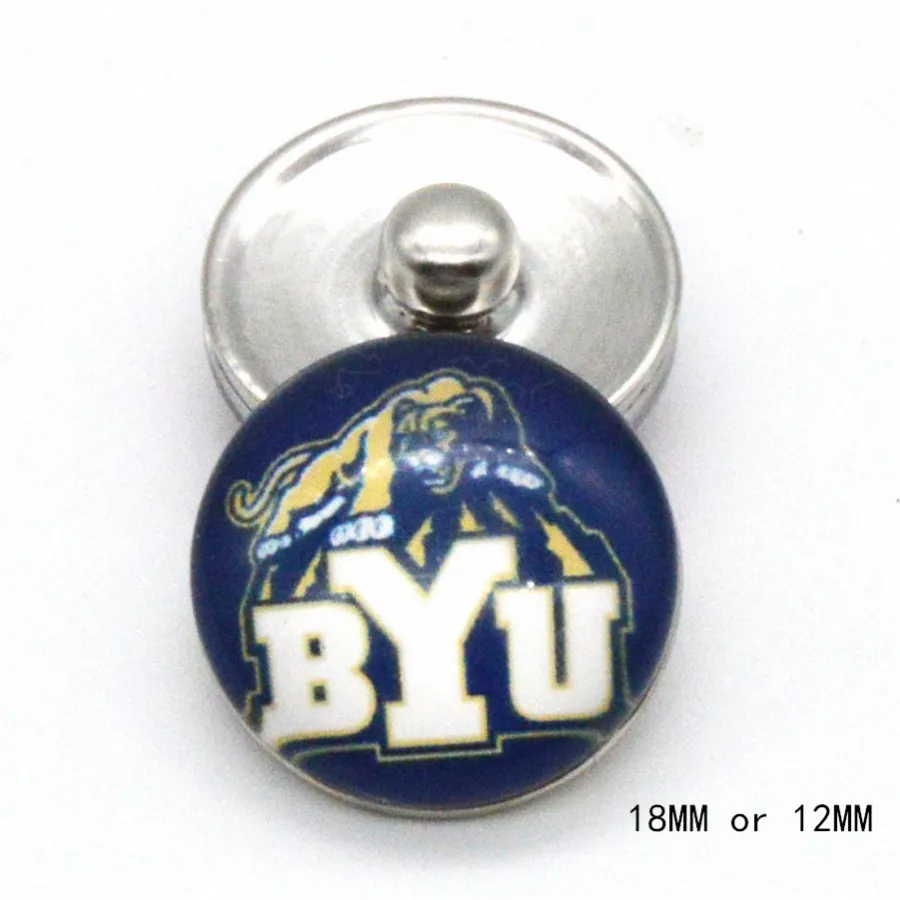 Браслет и защелка для мужчин женщин Brigham Young Union NCAA подходящие защелки спорта 18 мм