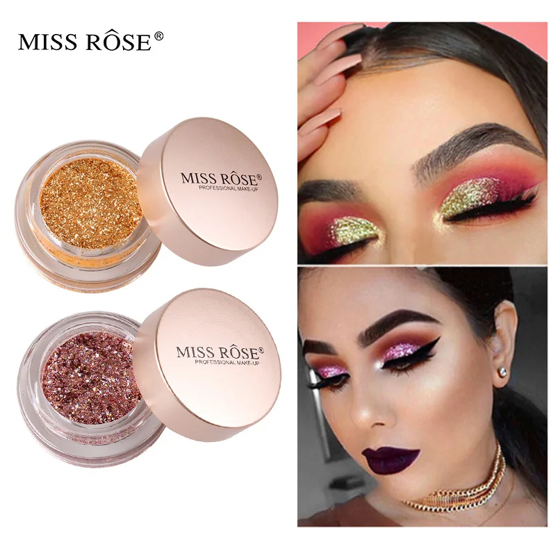 MISS ROSE блестящие металлические тени для век блестки одноцветные Контур лица