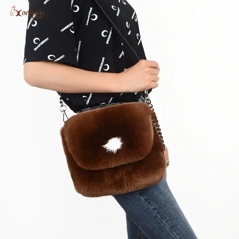 2019 Fashion Plush Multi-Color Mini Bag Female Chain Small Lapel Winter Ladies Go Out Warm Bag. | Багаж и сумки