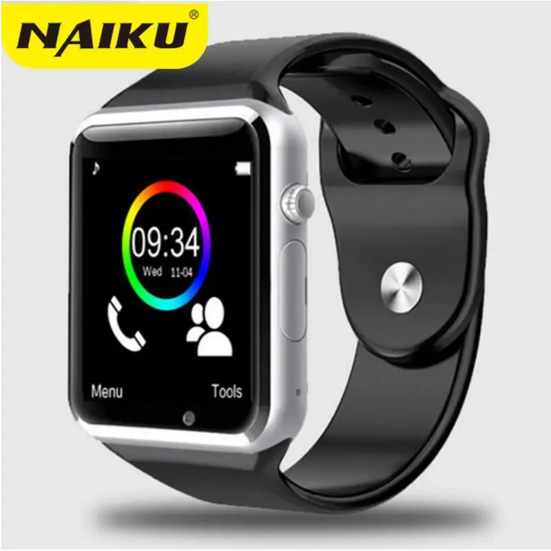 Baratos Reloj de pulsera A1 reloj inteligente Bluetooth podómetro deportivo para hombres con cámara SIM reloj inteligente para Android Smartphone Rusia T15 good thanY1