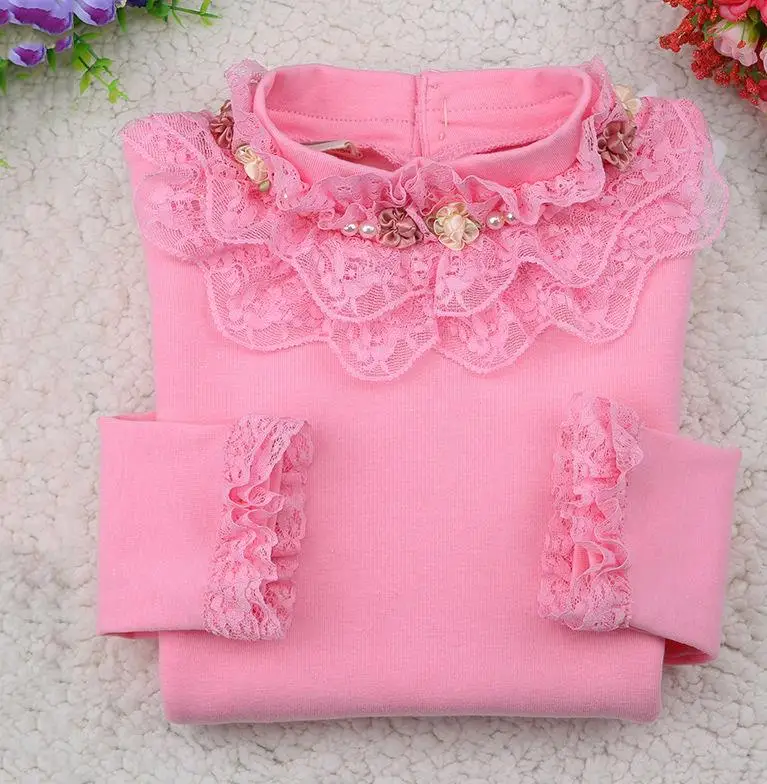 Вельветовая плотная зимняя рубашка для девочек футболка с длинными рукавами весенне-осенние модели, теплая рубашка для маленьких девочек - Цвет: 024