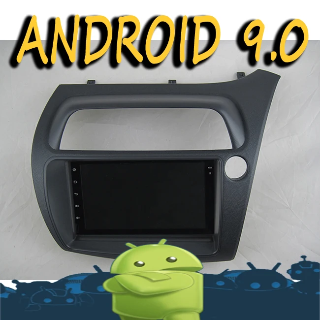 Discount Android 9.0 radio tape recorder 8-core car multimedia GPS Navigation for HONDA CIVIC RHD 2005 full touch video player + frame 0