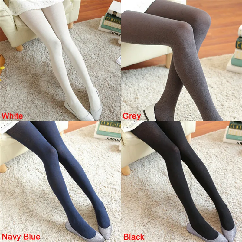 6 Colors Winter Hollow Velvet Tights Burgundy High Elastic Stocking Retro Pantyhose Totem Crave Flower Not Opaque Thicken