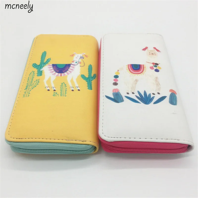 

Lovely Women Long Wallet Clutch Purse Alpaca Pattern Wallet Purse For Women Purse Card Holders