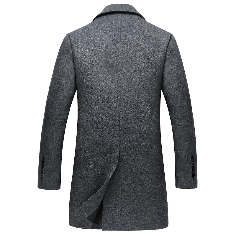 Новинка, Мужская брендовая одежда, осень-зима, мужское длинное тонкое кашемировое пальто, деловая повседневная классическая стильная синяя мужская куртка