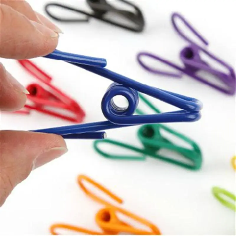 Buy 50pcs Colorful Metal Clips Holders Clothespin