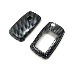 Жесткий Пластик Keyless удаленного брелока флип ключ защиты Чехол(глянец углерода Волокно печати) для Фольксваген MK6