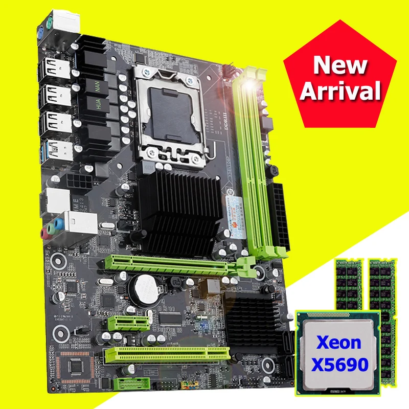 Материнская плата HUANANZHI X58 Pro LGA1366 с ЦП + ОЗУ хороший процессор Intel Xeon X5690 3 46 ГГц