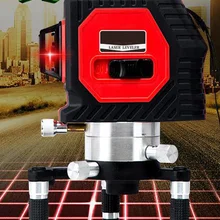 Перезаряжаемая 12 линий 3D 635nm лазерный уровень 360 роторный корсс красная лазерная линия