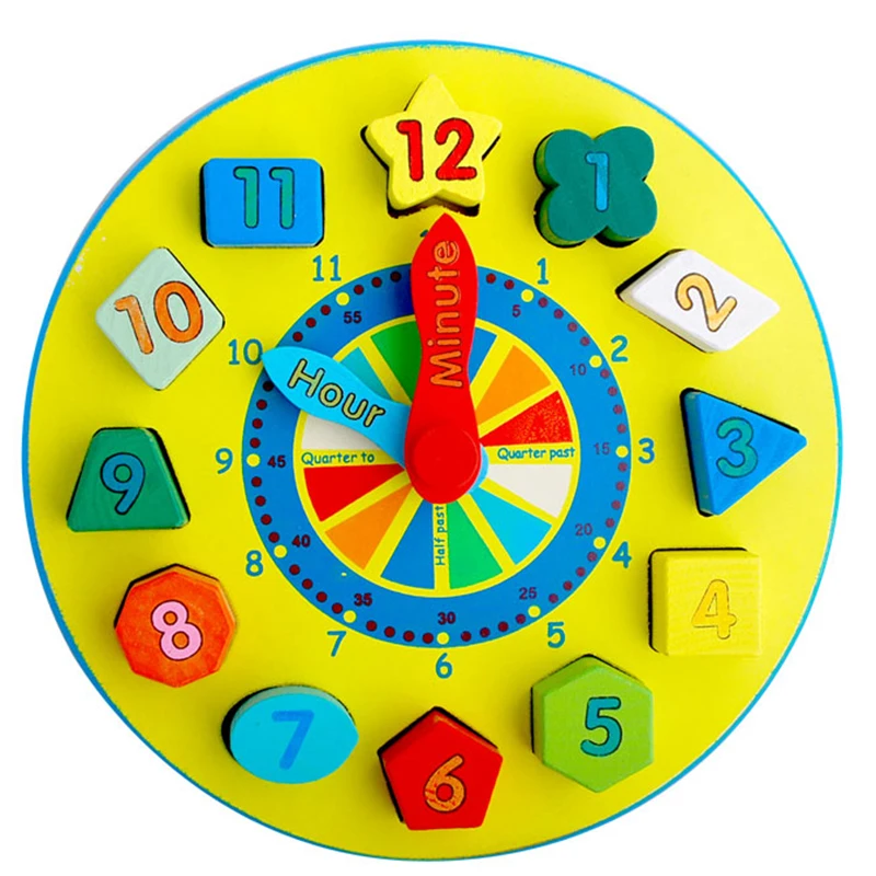 Building Blocks Clock Geometry Active Digital Clock Learning Education