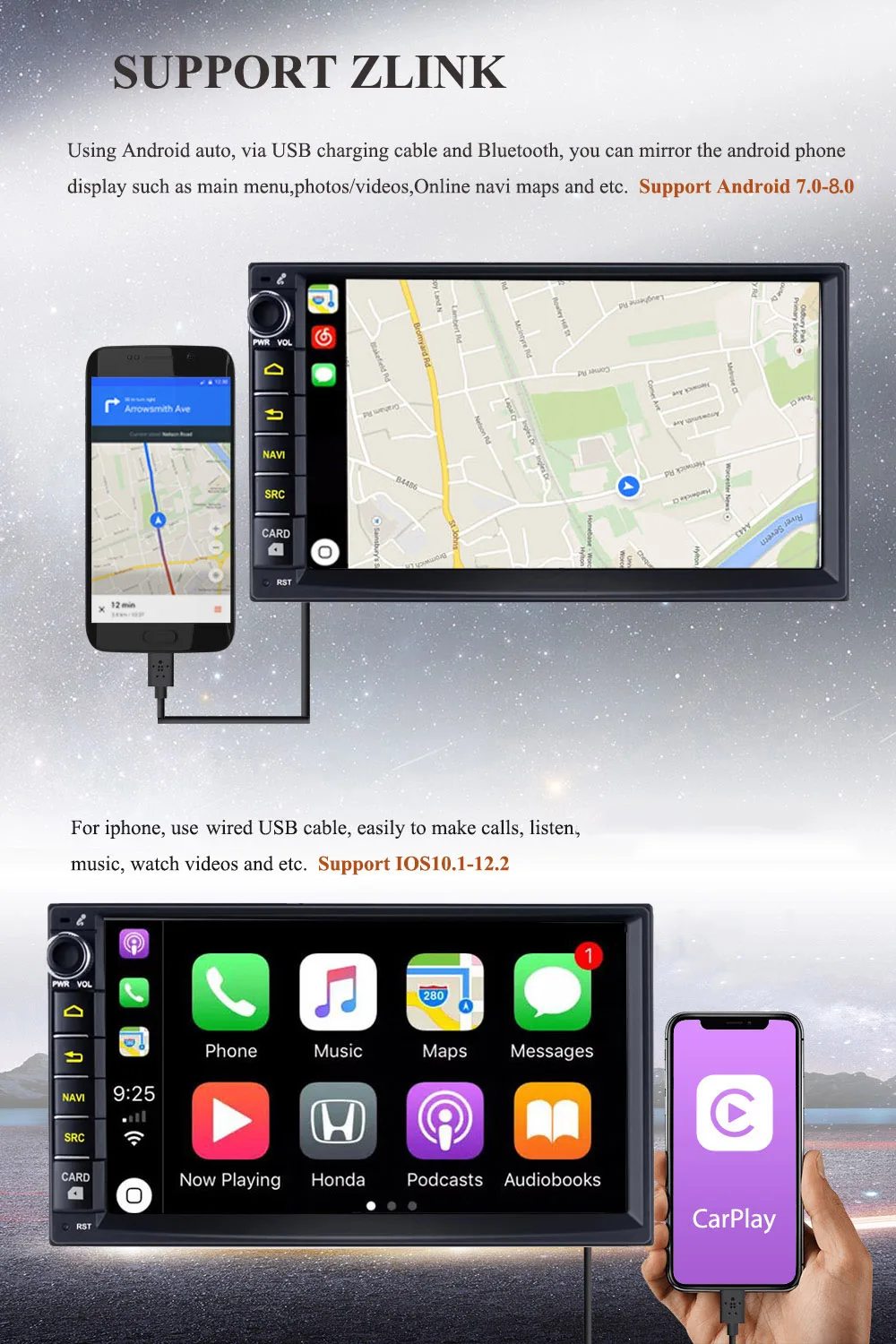 Clearance ARKRIGHT 7" Android 8.1 4GB 64GB Universal Car Radio Audio Stereo HD GPS Navigation Head Unit DVR OBD Multimedia Player DSP 4G 4