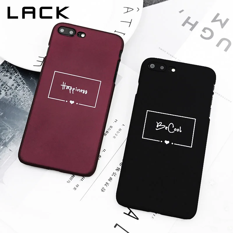 

LACK Wine Red Couples Phone Case For iphone 7 Case For iphone 7 Plus Back Cover Simple Letter Love Heart Cases Hard Slim Capa