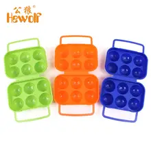 Hewolf Outdoor Portable 6 Grids Egg Storage Tray Box For Camping Picnic BBQ Eco-friendly ABS Waterproof Shockproof Randomly