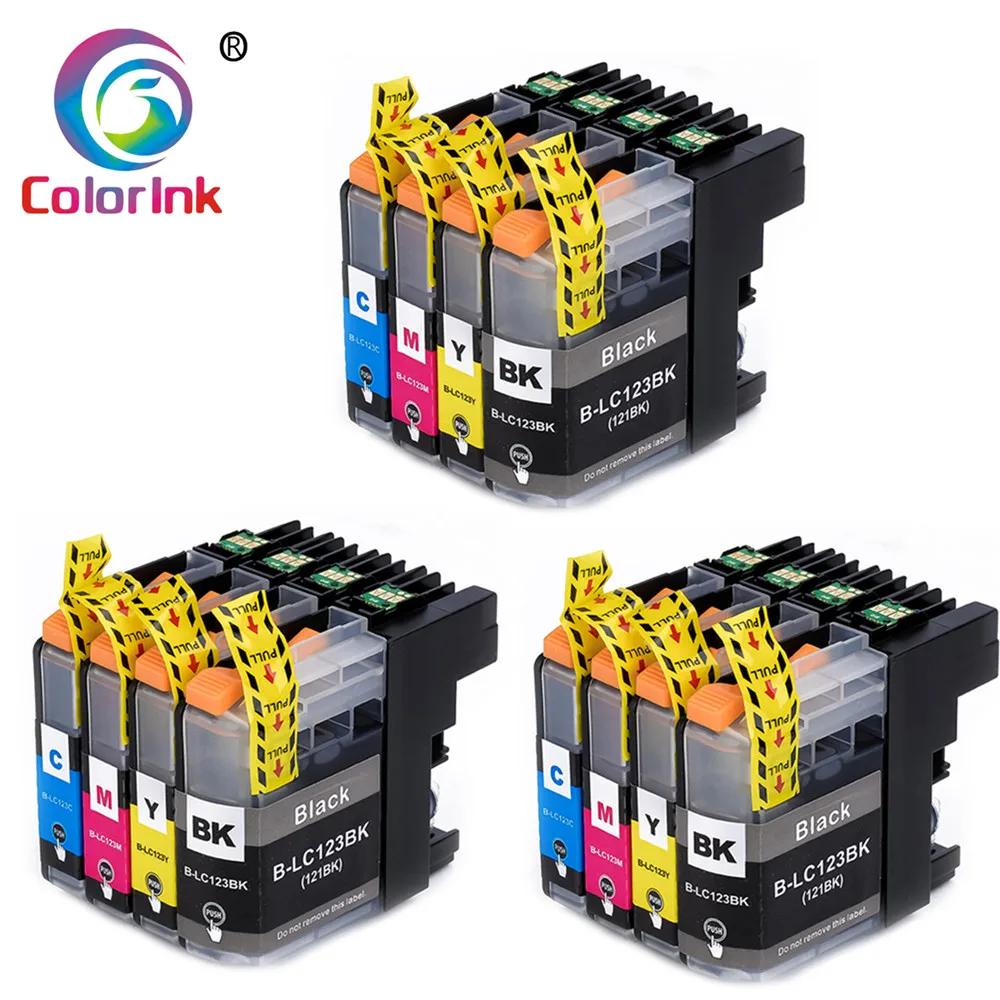 

ColorInk 12Pack LC123 ink cartridge for Brother MFC-J4510DW MFC-J4610DW MFC-J4410DW J4710DW printer