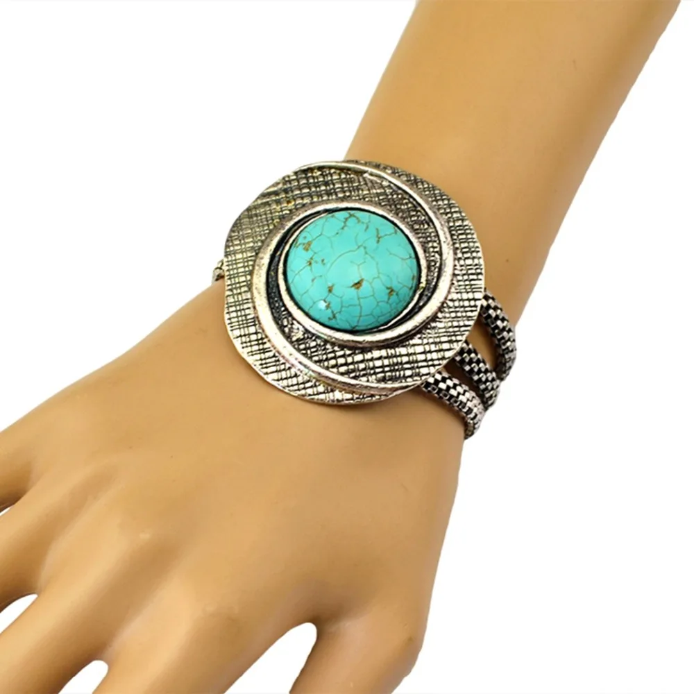 

2018 New Arrived Charms Vintage Tibetan Silver Bracelet Gypsy Style Big Snake Chain Bracelets Fashion Jewelry Women Acccessory