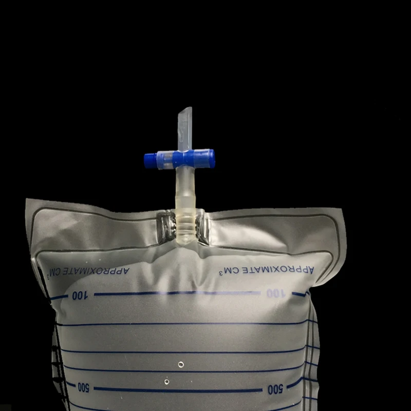 2000ml Medical Sterilized Urology Bag Urine Bag Cross Valve Drainage Urine Homehealth Care Hospital Use