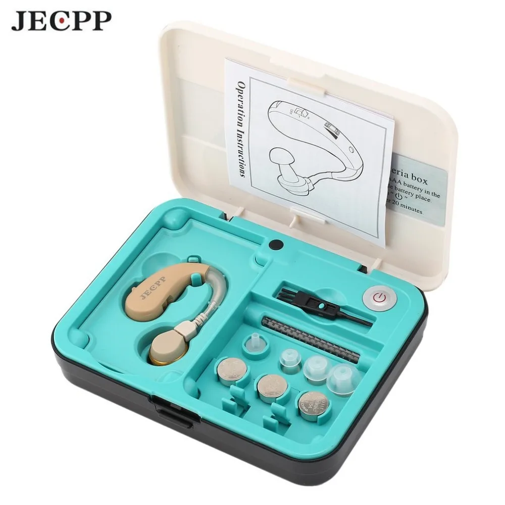 

JECPP Behind Ear Hearing Aid Kit with UV Box Adjustable Hearing Enhancement Sound Amplifier Device Sound Enhancer KXW-212 Hot