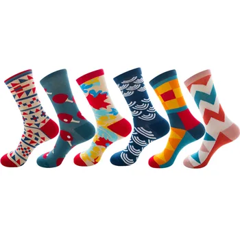 

happy socks gifts for men hip hop cotton skate meias coloridas long skateboard coolmax calcetines antideslizante hombre 1 pair