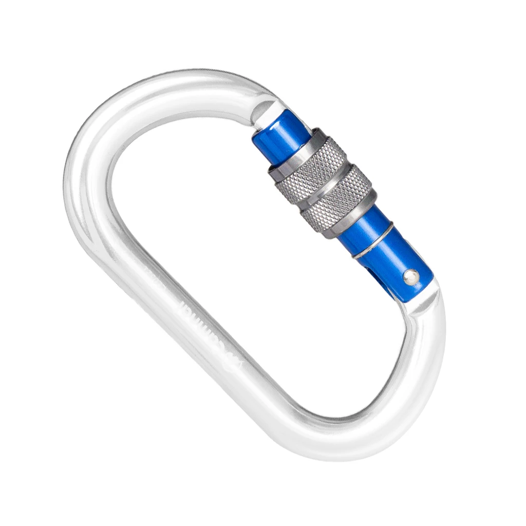Perfeclan Rock Screw Gate Auto Locking Carabiner Climbing Safety D Type Hook Aluminum Auto Lock Screwgate D Carabiner