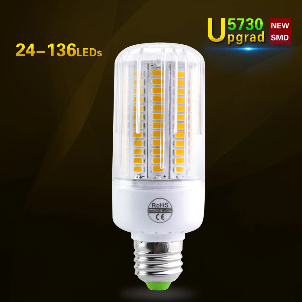 E27 светодиодный лампы 220 V 110 V 5730SMD E14 Светодиодный лампа 24 30 42 64 80 89 108 136 светодиодные лампы «Кукуруза» лампы Люстра для домашнего освещения ампулы