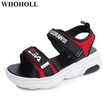 New Women Sandals Summer Shoes with Platform Flat Outdoor Beach Sandals Stylish Student Footwear Breathable Anti-skid Design stylish women s sandals with flowers and black colour design
