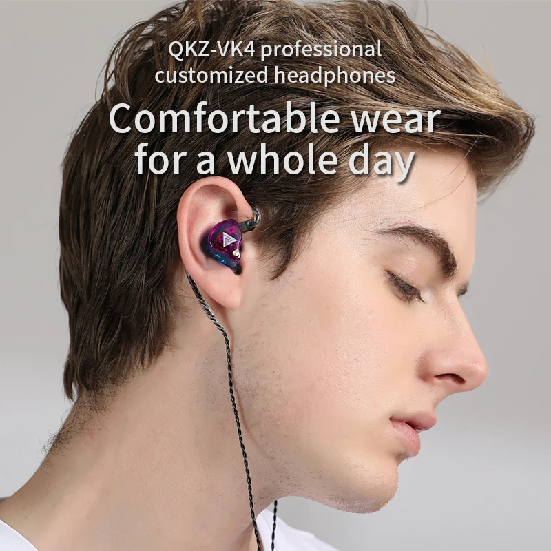 Оригинальные цветные Внутриканальные наушники QKZ VK4 DD гарнитура HIFI бас
