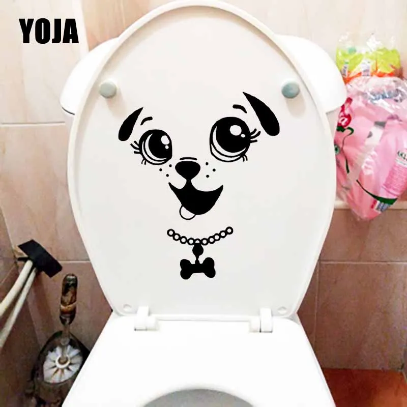 YOJA 20.2X23.6CM забавная Наклейка на стену мультфильм животное собака щенок домашний