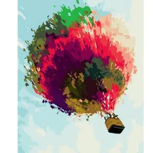 Горячая воздушный шар в воздухе напечатаны DIY цифровая картина маслом по номерам ручная роспись маслом 40x50 см без рамки