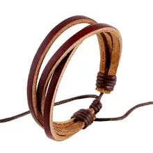 Pulsera clásica con hebras de cuero, Unisex, Bileklik, Simple, de cuero genuino, informal, pulseras, joyería, novio/novia