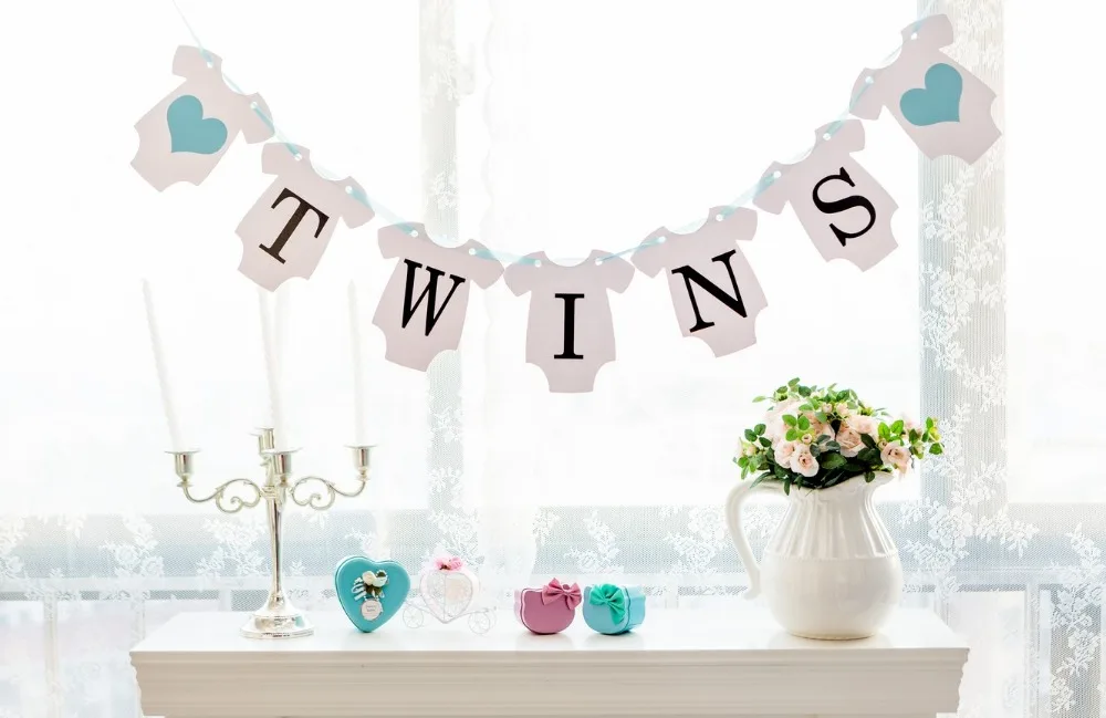 

Free Shipping 1 X Twins Banner Baby Shower Garland Sign Photo Props Kids Birthday Party Decoration