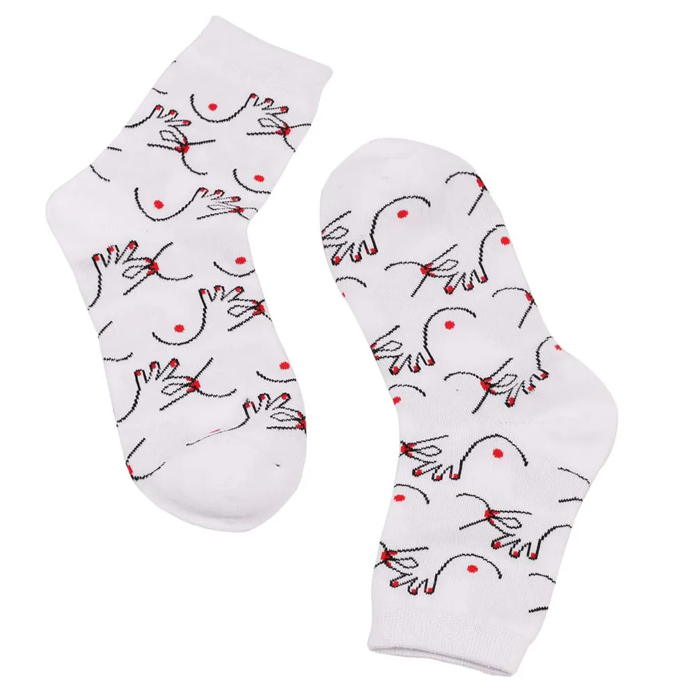 Harajuku Women Socks Red nails Print Keep Warm Cotton Skateboard Sock Comfortable Floor funny Socks Drop Shipping Harajuku Women Socks Red nails Print Keep Warm Cotton Skateboard Sock Comfortable Floor funny Socks Drop Shipping