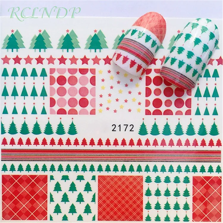 Наклейки для ногтей художественные украшения слайдер веселая Рождественская елка шляпы клейкие Водные Наклейки маникюрный лак аксессуары лак фольга - Цвет: Шоколад