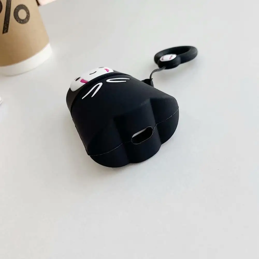 3D милый каваи аниме мультфильм Тоторо Безликий человек чехол для Airpods 1 2 без лица человек беспроводной наушники крышка с палец кольцо ремень