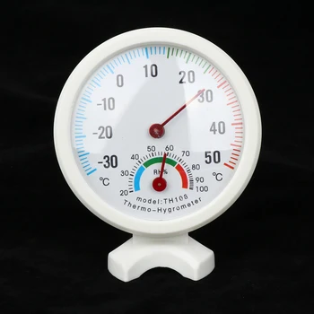 

Round Clock Shape Analog Temperature Humidity Meter Thermometer Hygrometer