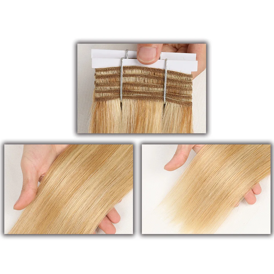 Sleek предварительно цветной двойной нарисованный бразильские прямые волосы Remy человеческие волосы 113 г эффектом деграде(переход от темного к блондинка Цвет 613 P6/613 P27/613